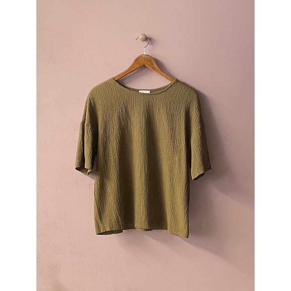 Seed Heritage Olive Green Textured Shirt Size 6 EUC